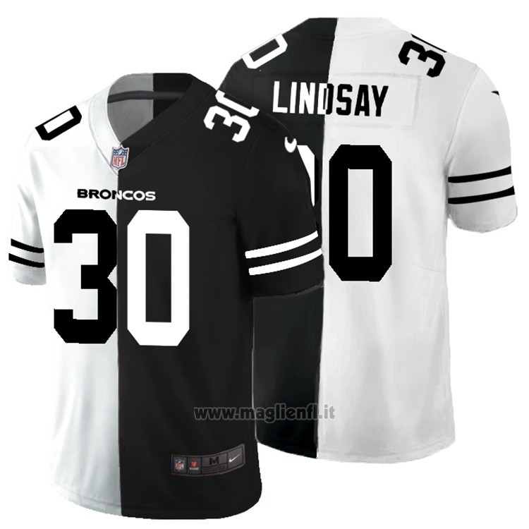Maglia NFL Limited Denver Broncos Lindsay White Black Split